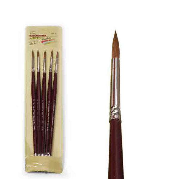 قلم موی گرد طبیعی دسته بلند
